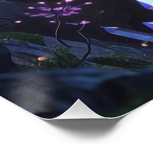 Cueva de cristal con cascada mágica ポスター (コーナー)