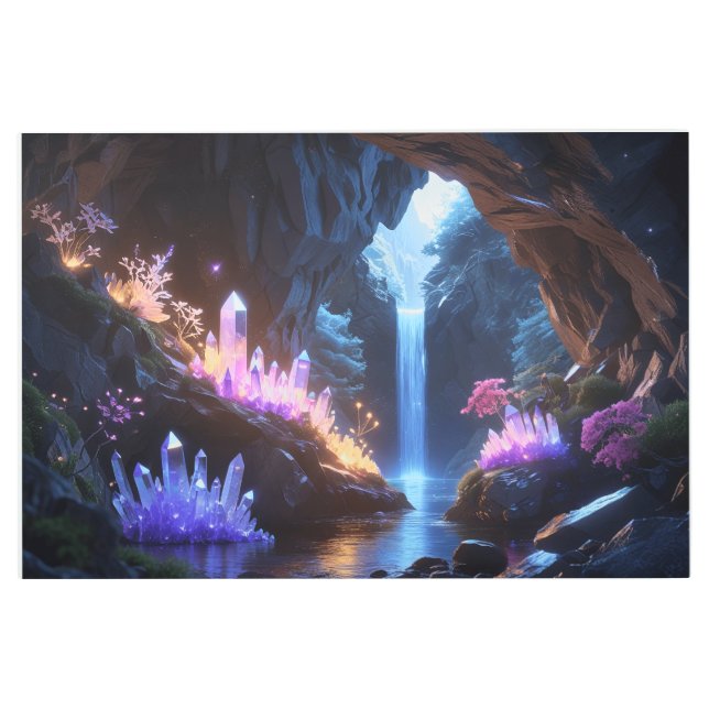 Cueva de Cristal con Cascada Mágica メタルプリント (正面)