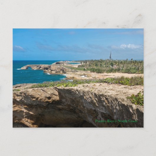 Cueva del Indioの沿岸の崖とビーチ ポストカード (正面)