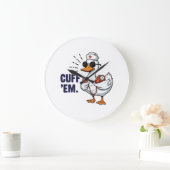 Cuff 'Em Goose Nurse Funny Silly Goose Nurse ラージ壁時計 (ホーム)