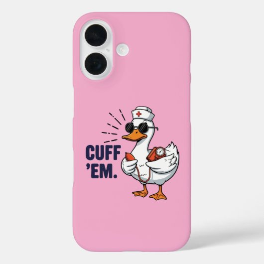 Cuff 'Em Goose Nurse Funny Silly Goose Nurse Case-Mate iPhoneケース (裏面)