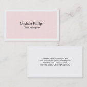 Cuidadora infantil profesional elegante rosa niños コーリングカード (正面/裏面)