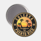 Culebraプエルトリコレトロサンセットお土産60s マグネット (正面/裏面)