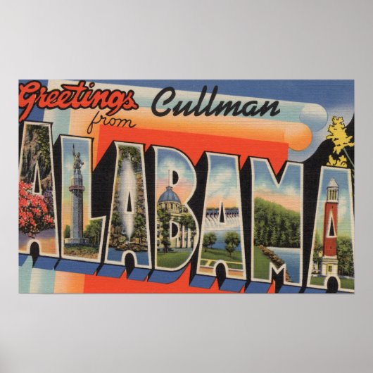 Cullman, Alabama – 大きな文字のシーン ポスター (正面)