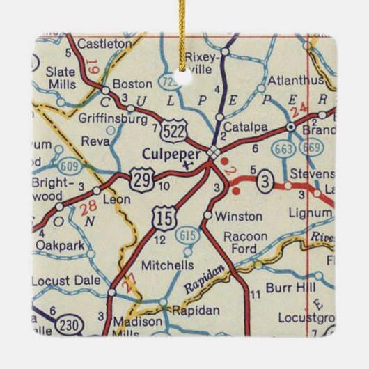 Culpeper VAヴィンテージマップ セラミックオーナメント (裏面)