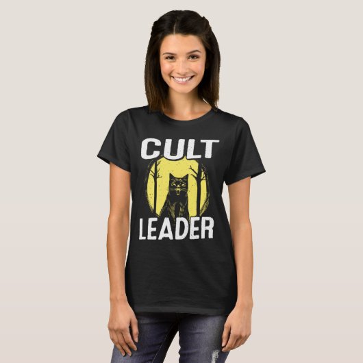 Cult Leader Cat Satanic Baphomet Occult Witchcraft Tシャツ (正面フル)