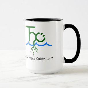 Cultivator™の幸せなロゴおよび一流15ozは襲います マグカップ