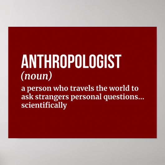 Cultural Anthropologist - Funny Definition ポスター (正面)