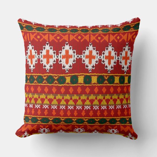 Cultural Christmas Geometric Festive  クッション (正面)