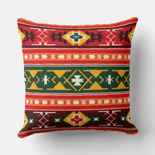 Cultural Christmas Geometric Festive  クッション (裏面)