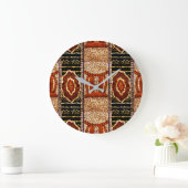 Cultural Motif in Warm Neutral Hues ラージ壁時計 (ホーム)