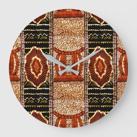 Cultural Motif in Warm Neutral Hues ラージ壁時計 (正面)