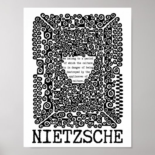 CULTUREは危険哲学にある引用文Nietzsche ポスター (正面)