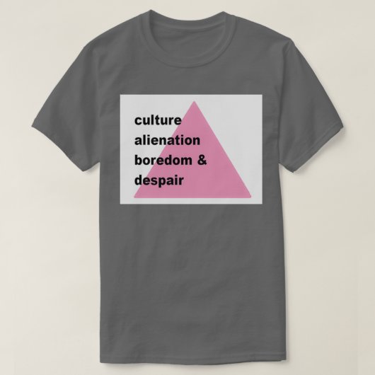 Culture alienation boredom and despair tシャツ (デザイン正面)