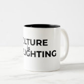 Culture Is Gaslighting Typographic Minimalist ツートーンマグカップ (正面右)