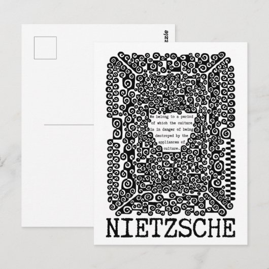   CULTURE is in danger philosophy quote Nietzsche ポストカード (正面/裏面)