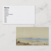 Culverの崖、人間の島(w/c、ペン及びインクのbodyc 名刺 (正面/裏面)