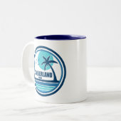 Cumberland Island Georgia Palm Tree Birds ツートーンマグカップ (正面左)