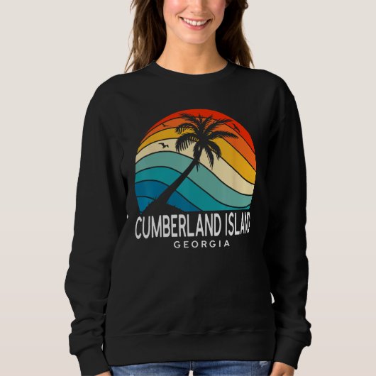 Cumberland Island Georgia Tropical Beach Palm Tree スウェットシャツ (正面)
