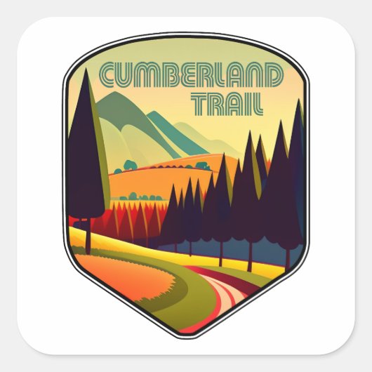Cumberland Trail Tennessee Colors スクエアシール (正面)
