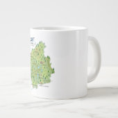 Cumbriaイギリス地図の旅行ポスター。 ジャンボコーヒーマグカップ (正面右)