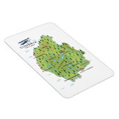 Cumbriaイギリス地図の旅行ポスター。 マグネット (右側)