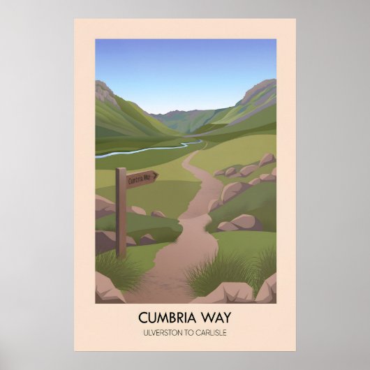 Cumbria Way Long Distance Hiking Trail Travel ポスター (正面)