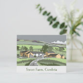 Cumbrian Farmhouseのシーンを持つポストカード ポストカード (スタンド正面)