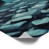 Cumbrian Hills & Mountains, Lakes, Van ゴッホ Sky ポスター (角)