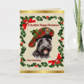 Cumming Scottie Dog Personalized Xmas カード (正面)
