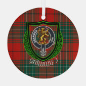 Cumming Scottish Clan Tartan & Crest ガラスオーナメント (裏面)
