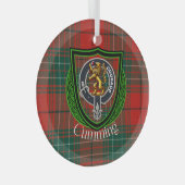 Cumming Scottish Clan Tartan & Crest ガラスオーナメント (正面右)