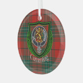 Cumming Scottish Clan Tartan & Crest ガラスオーナメント (正面左)