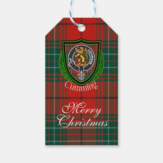Cumming Scottish Clan Tartan & Crest ギフトタグ (正面)