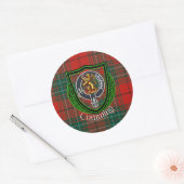 Cumming Scottish Clan Tartan & Crest ラウンドシール (封筒)