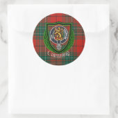 Cumming Scottish Clan Tartan & Crest ラウンドシール (バッグ)