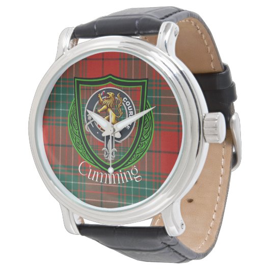 Cumming Scottish Clan Tartan & Crest 腕時計 (アングル)