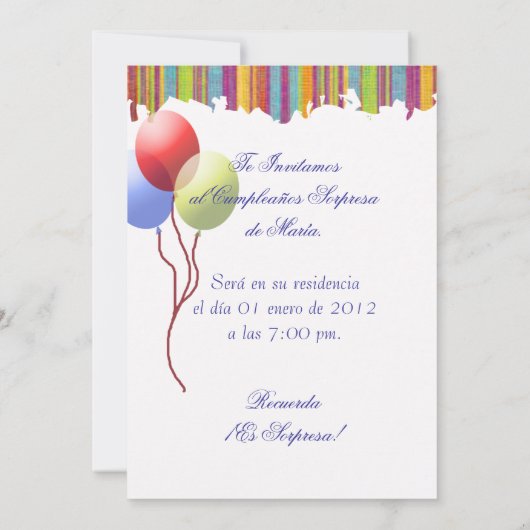 Cumpleaños -招待状 招待状 (裏面)