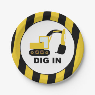 Cumpleaños infantil excavadoras Dig In ペーパープレート