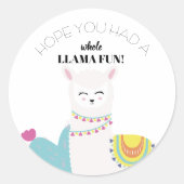 Cumpleaños Llama ラウンドシール (正面)