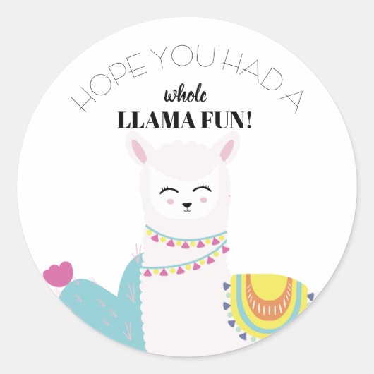 Cumpleaños Llama ラウンドシール (正面)