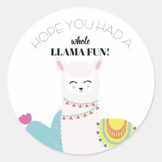 Cumpleaños Llama ラウンドシール