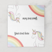 Cumpleaños Unicornio プレイスカード (外部開封)