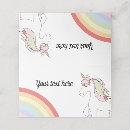 Cumpleaños Unicornio プレイスカード (外部開封)