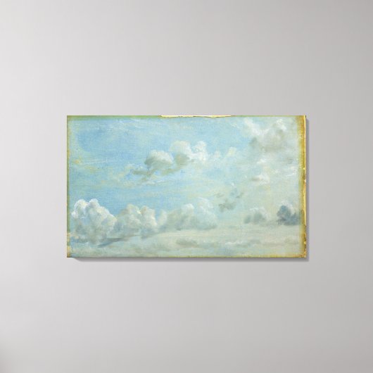 Cumulus Cloudsの勉強, 1822 (紙上の油レイドd キャンバスプリント (正面)