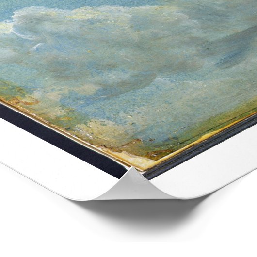 Cumulus Cloudsの勉強, 1822 (紙上の油レイドd ポスター (角)