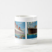 Cunardのメリー白い星ラインの女王 コーヒーマグカップ (中央)