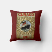 Cunardラインヴィンテージの船旅会社広告 クッション (裏面)