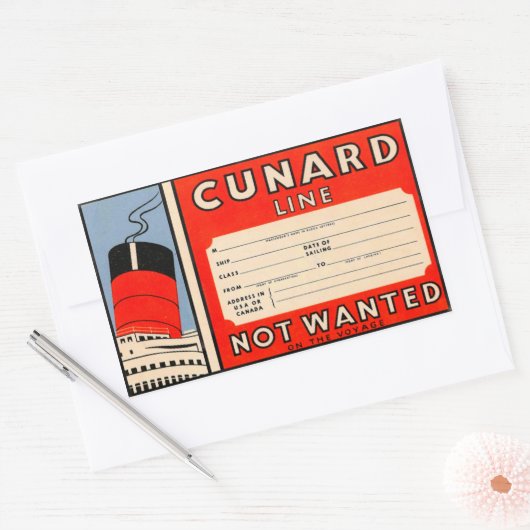 CUNARD  Line 長方形シール (封筒)