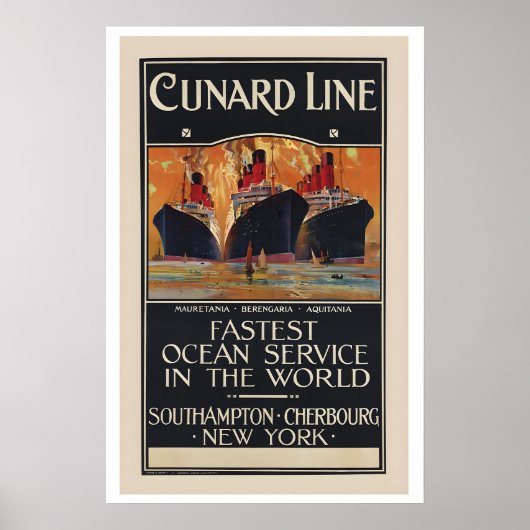 Cunard Line Fastest Ocean Service in the Word ポスター (正面)
